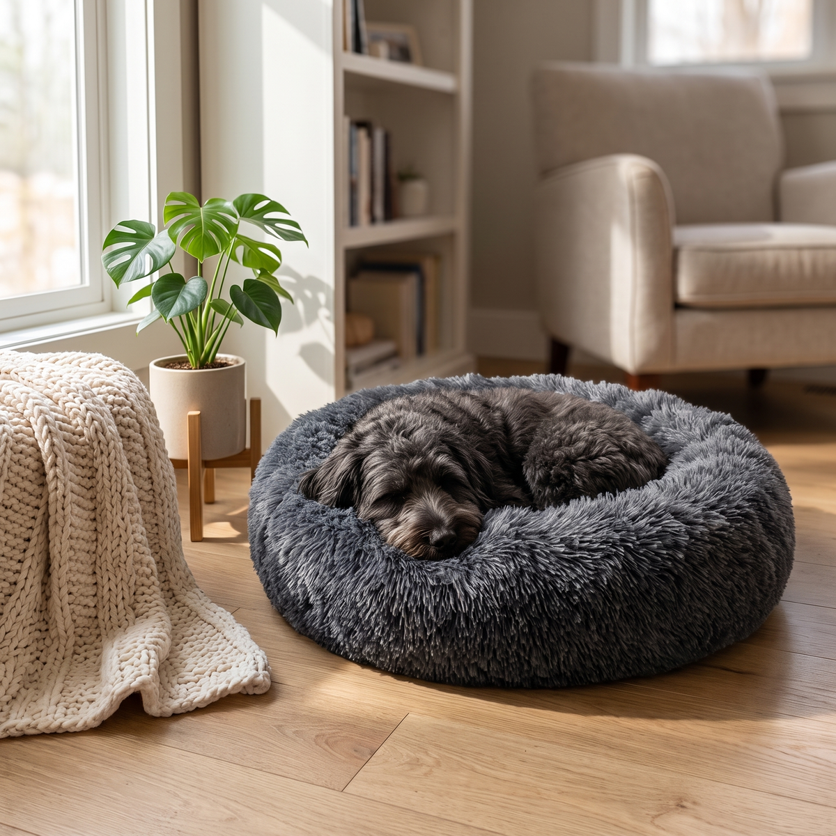 Rundes Hundebett – Wasserdicht & Waschbar